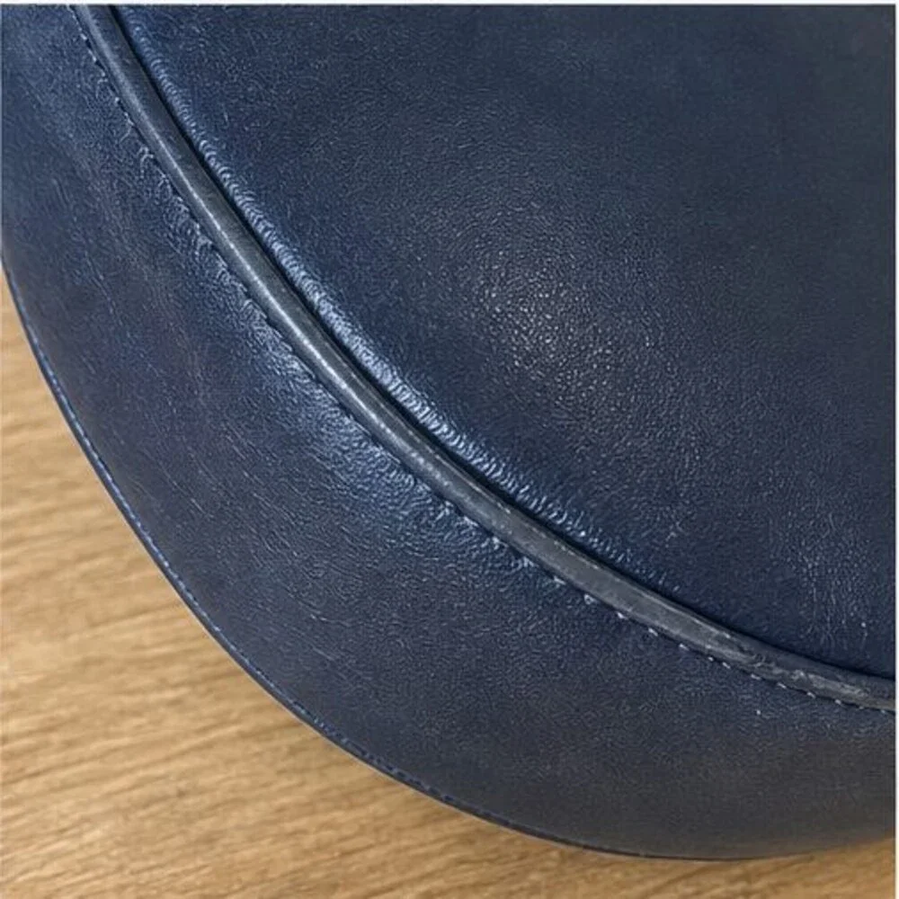 Navy Faux Leather Bag